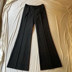 Diane von Furstenberg Midrise Flared Grey Wool Pants